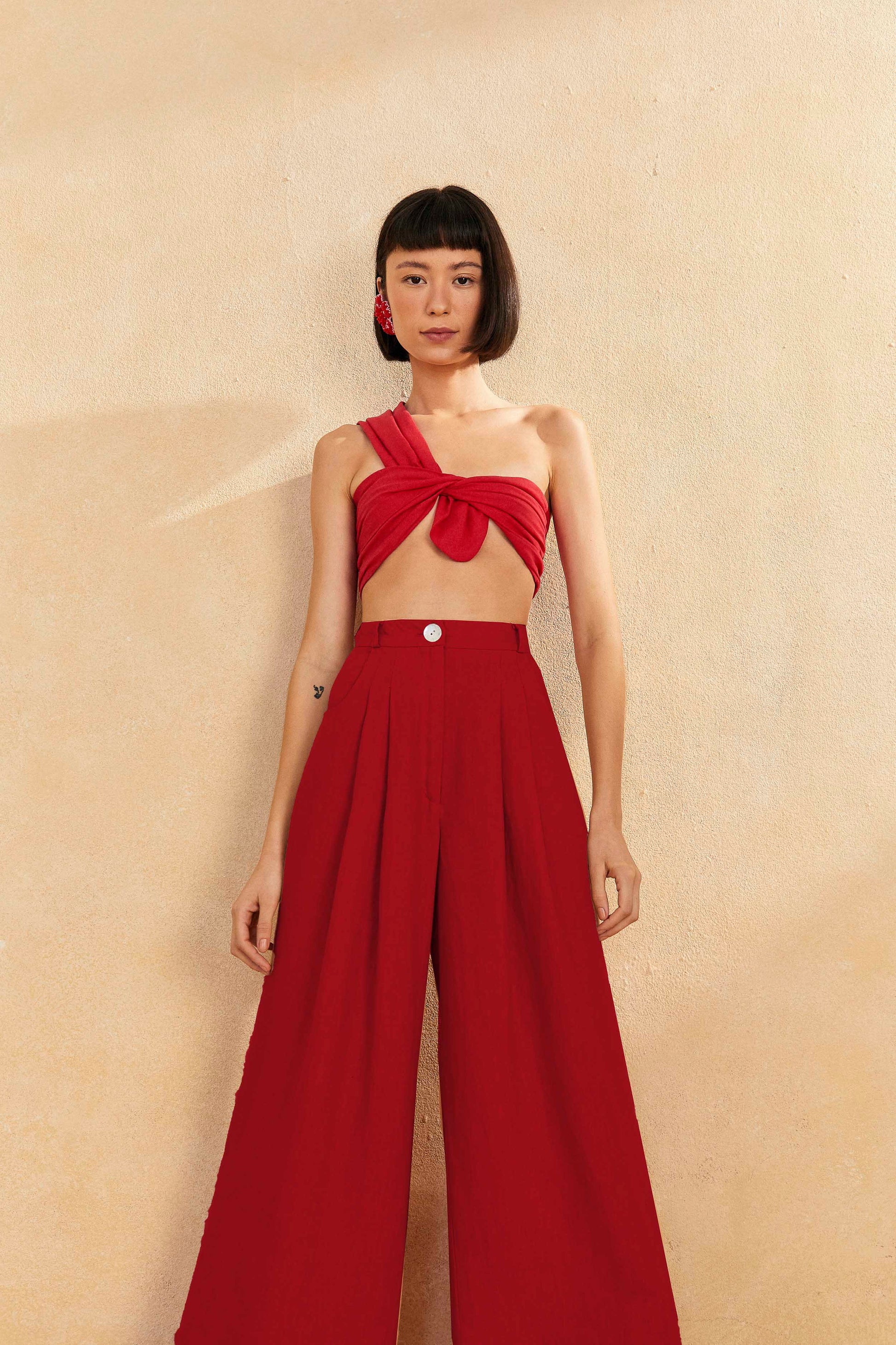 Farm Rio Red High Waist Pants