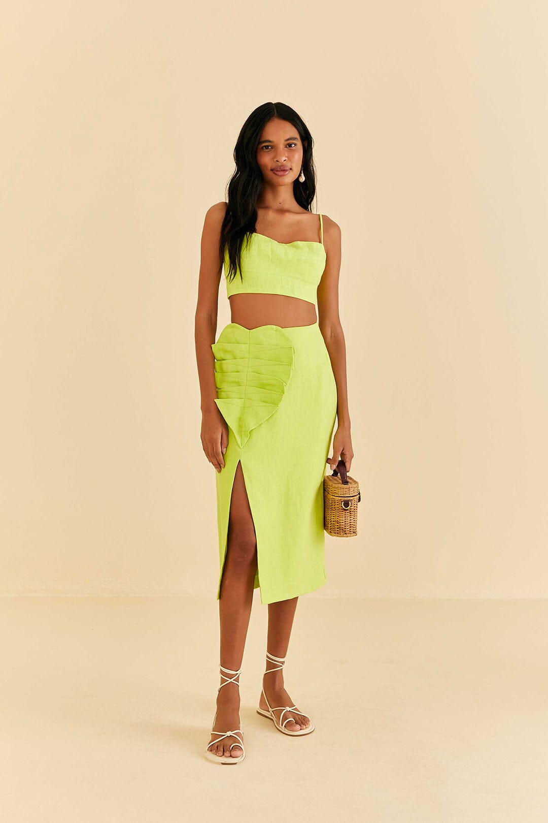 Farm Rio Lime Sleeveless Crop Top