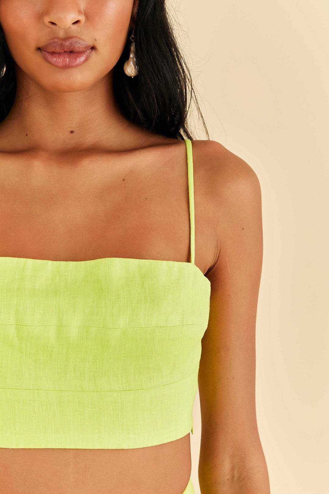 Farm Rio Lime Sleeveless Crop Top
