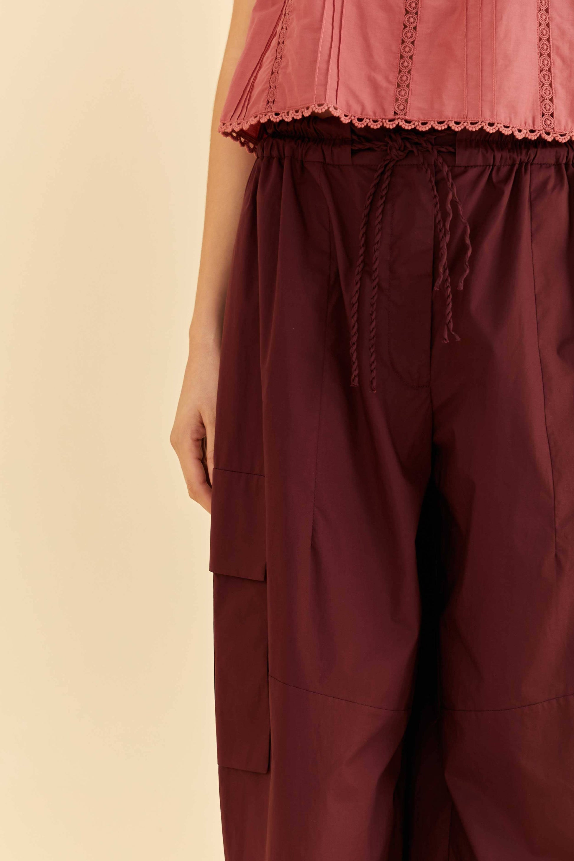 Farm Rio Blush Organic Cotton Cargo Pants
