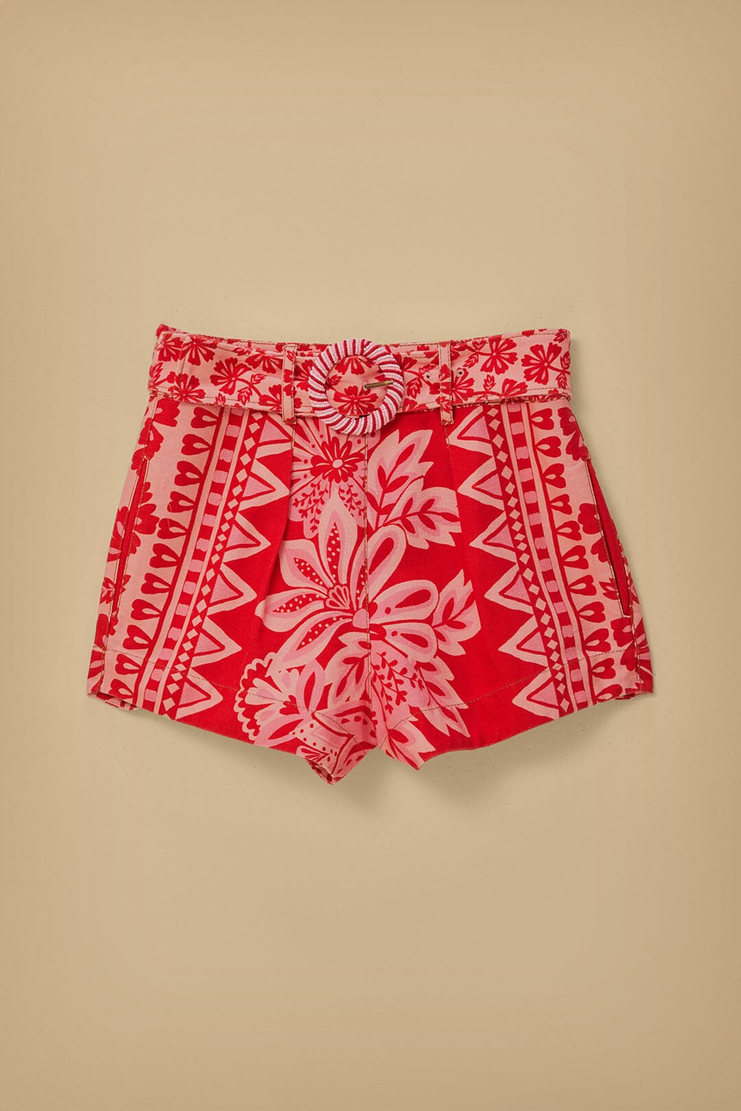 Flora Tapestry Red Shorts