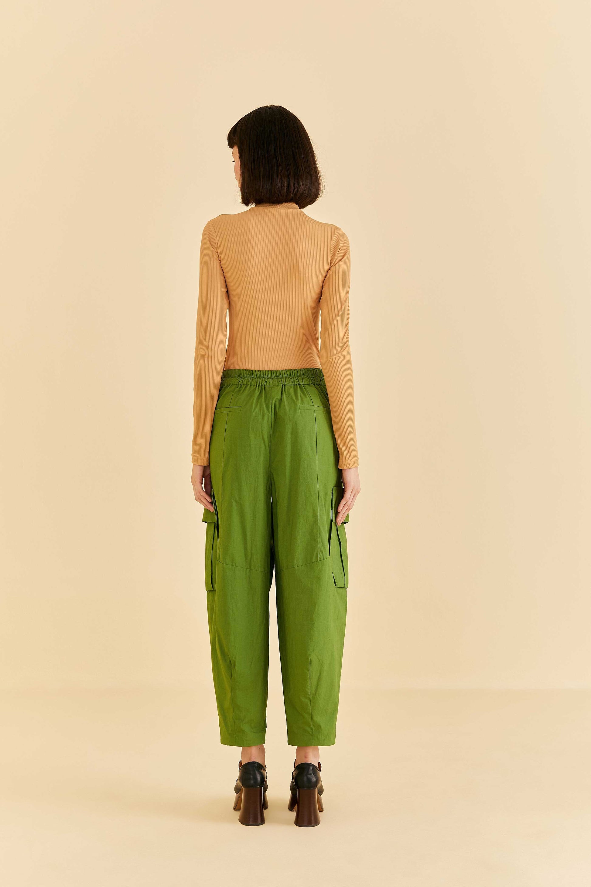 Farm Rio Green Organic Cotton Cargo Pants