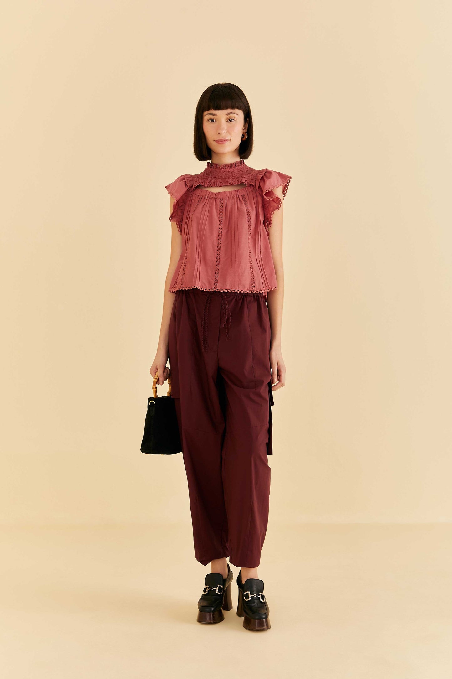 Farm Rio Blush Ruffles Blouse
