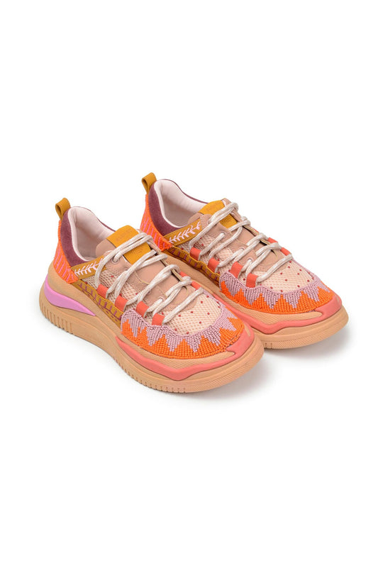 Farm Rio Beige Jungle Panther Platform Sneaker