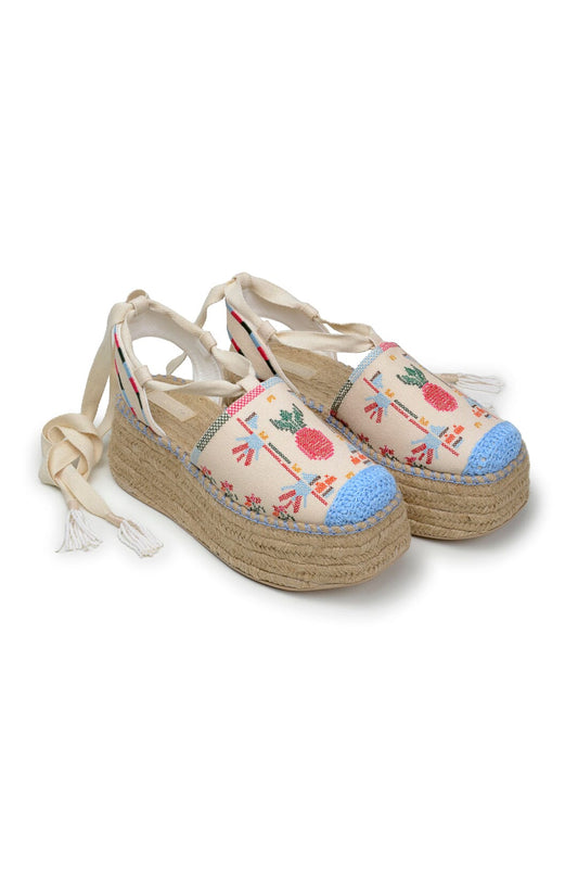 Farm Rio Off White Paradise Espadrille Platform Sandal
