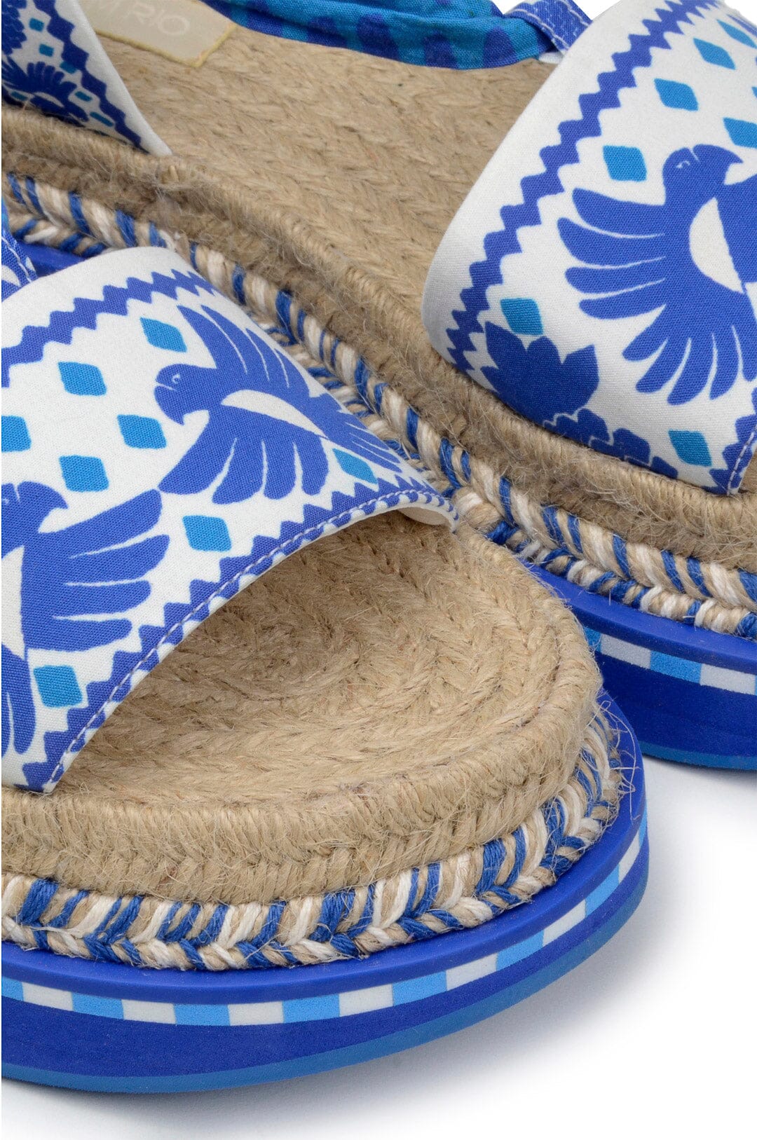 Farm Rio Blue Jungle Scarf Espadrille Flatform Sandal