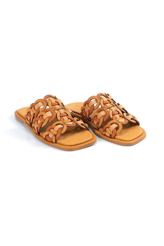 Farm Rio Caramel Circles Flat Sandal