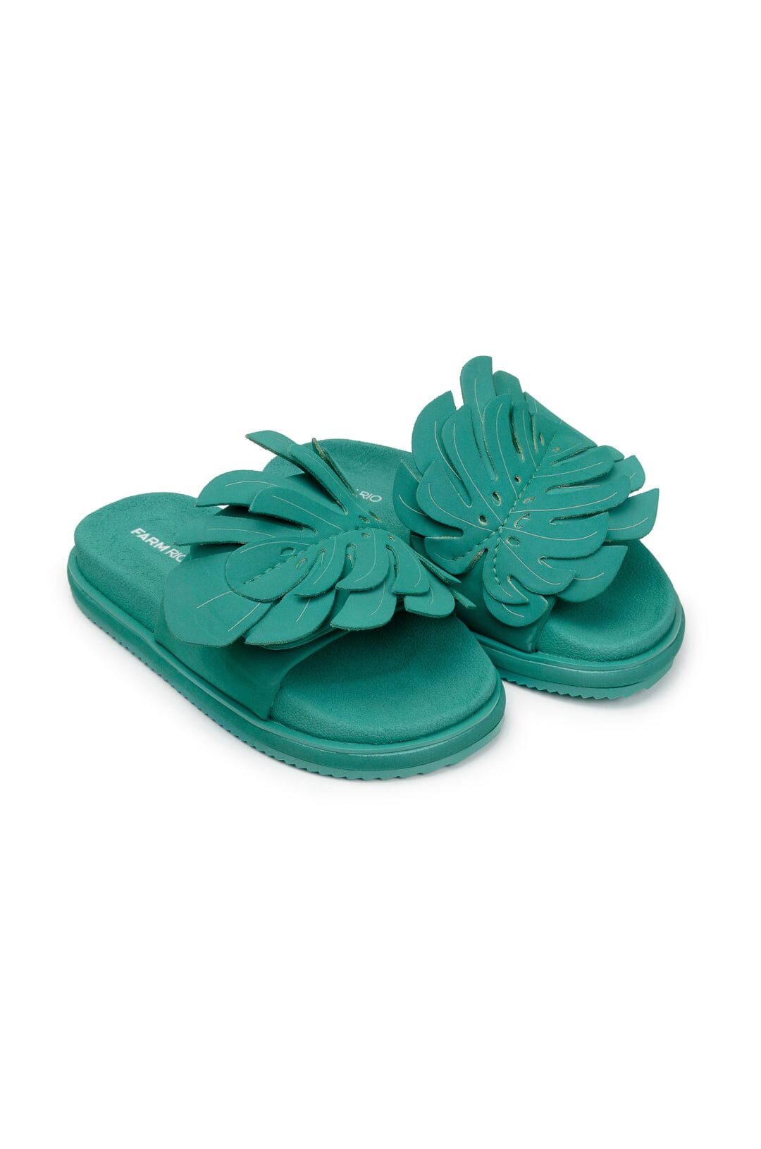Farm Rio Green Monstera Anatomic Slide Sandal