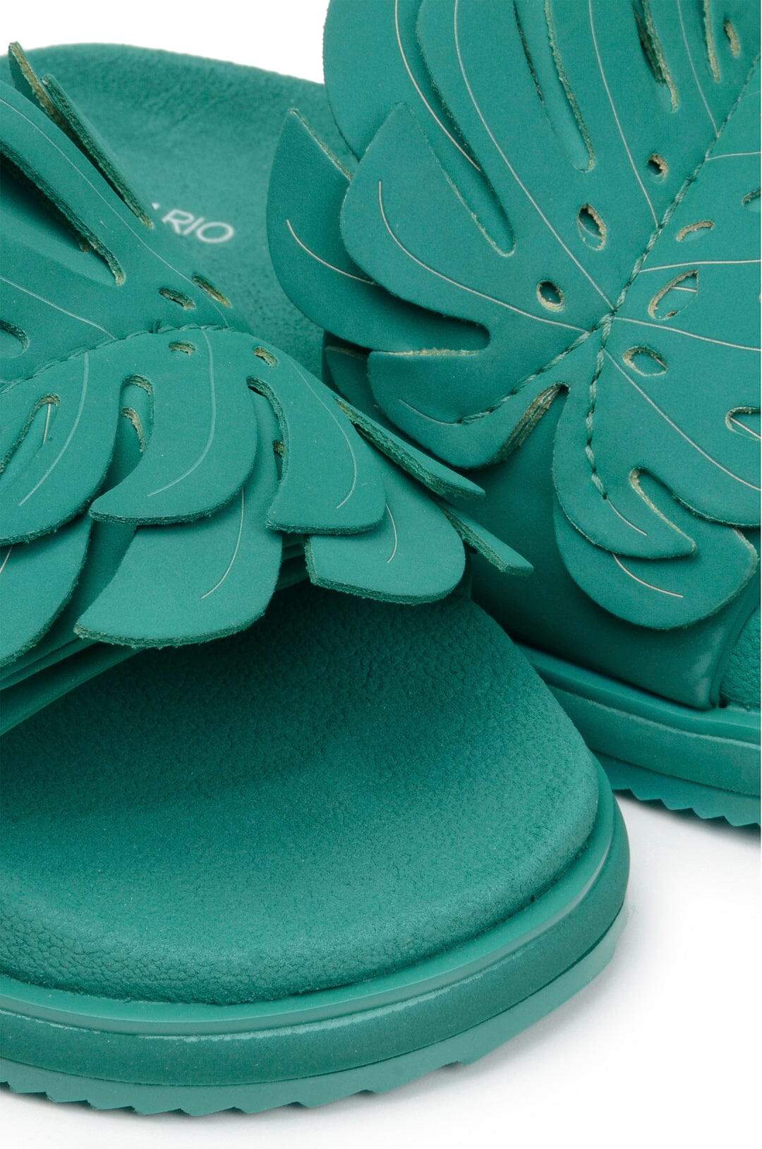 Farm Rio Green Monstera Anatomic Slide Sandal