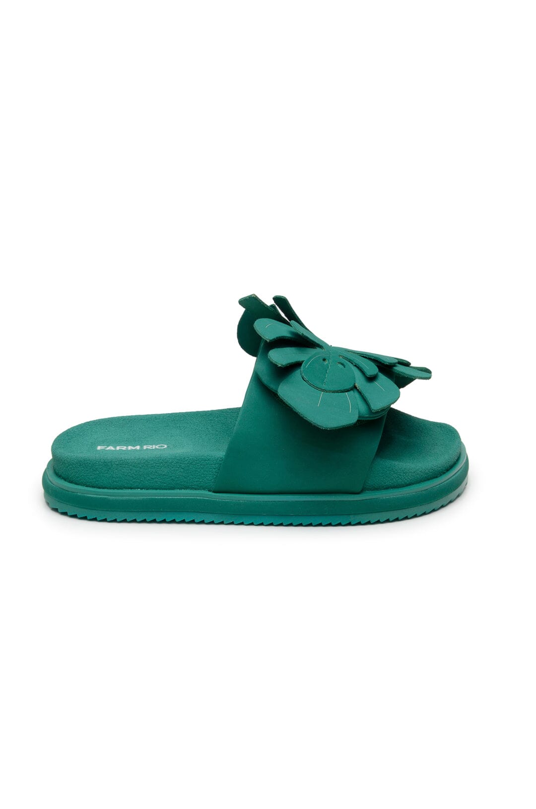 Farm Rio Green Monstera Anatomic Slide Sandal