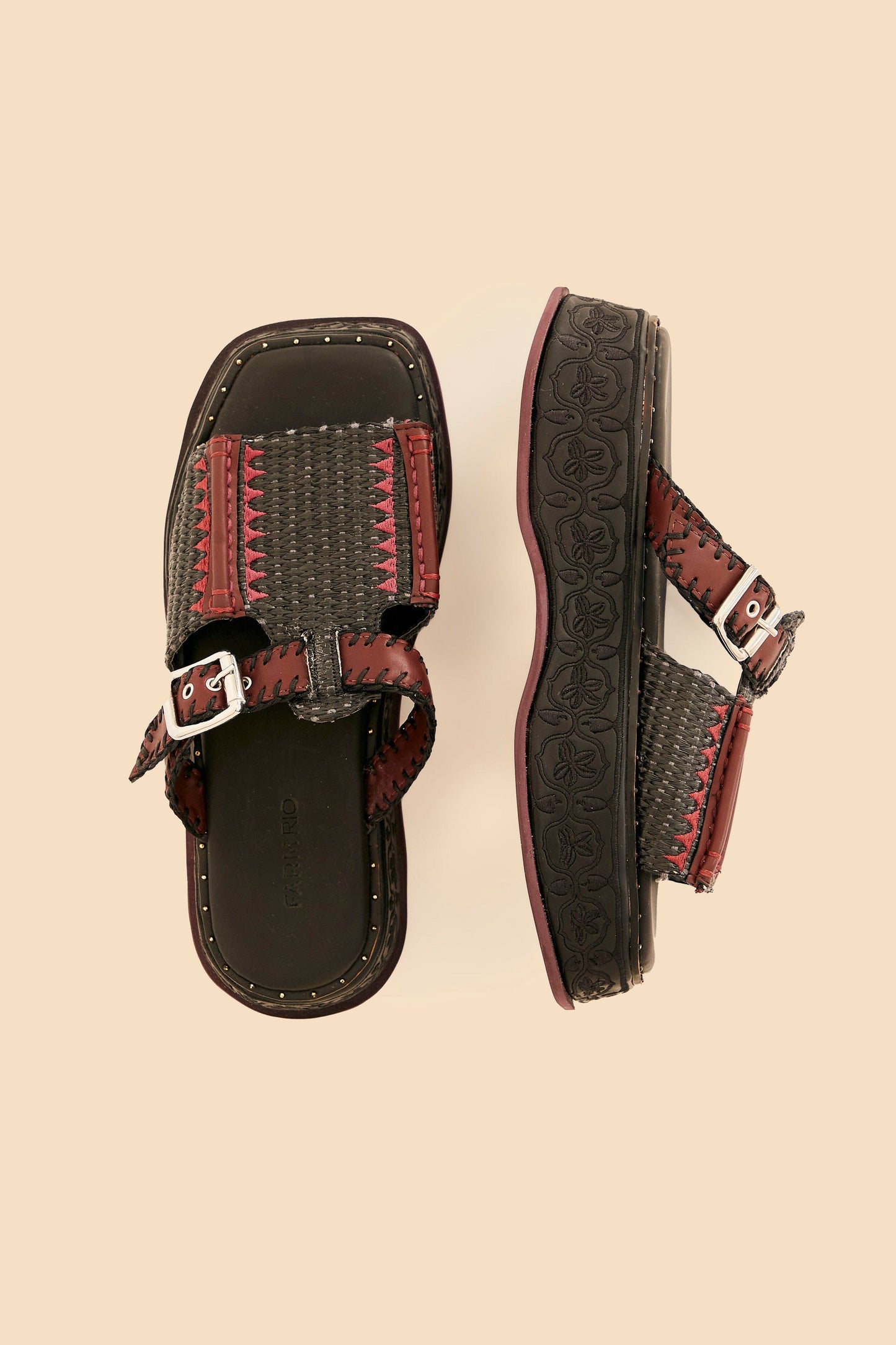 Farm Rio Black Flatform Mule