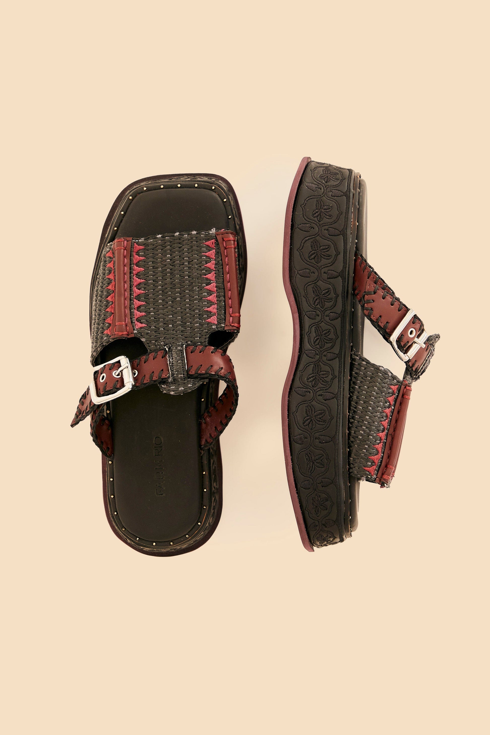 Farm Rio Black Flatform Mule
