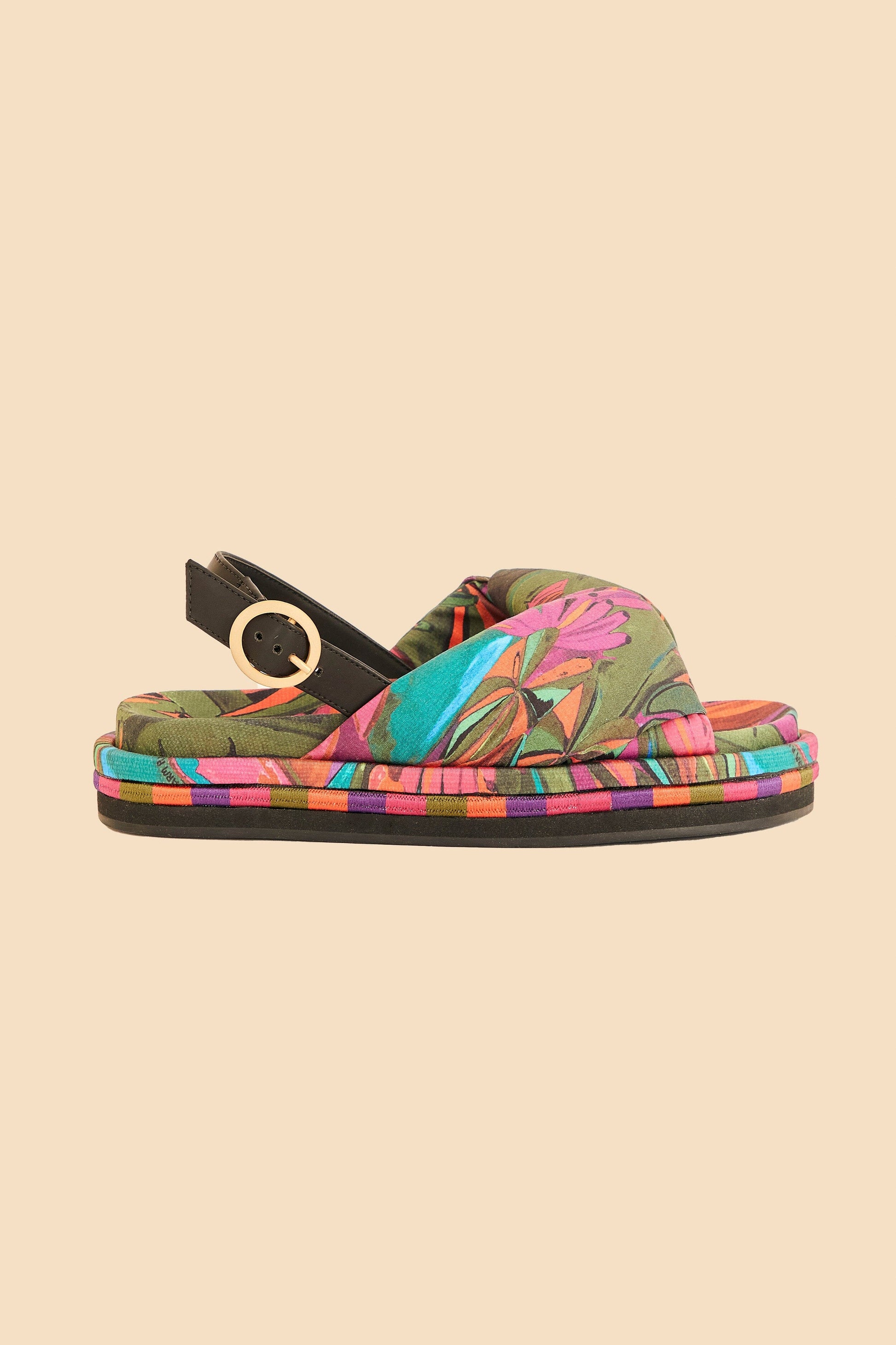Farm Rio Banana Leaves Puffy Flat Sandal