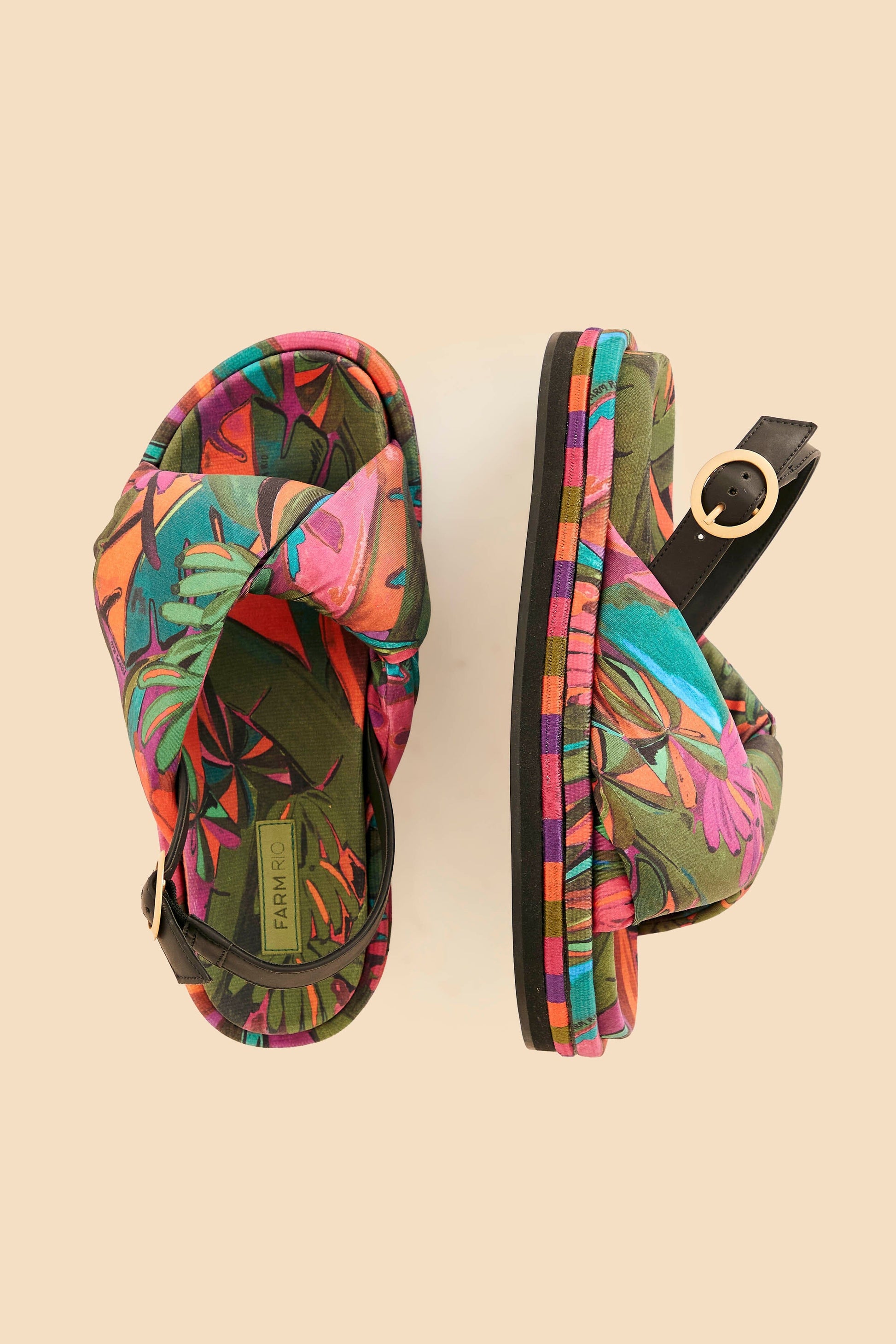 Farm Rio Banana Leaves Puffy Flat Sandal