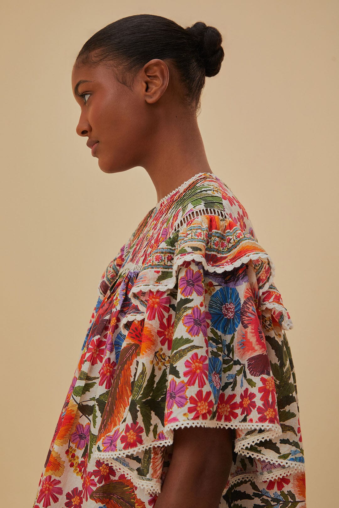 Farm Rio Off-White Tropical Yard Blouse
