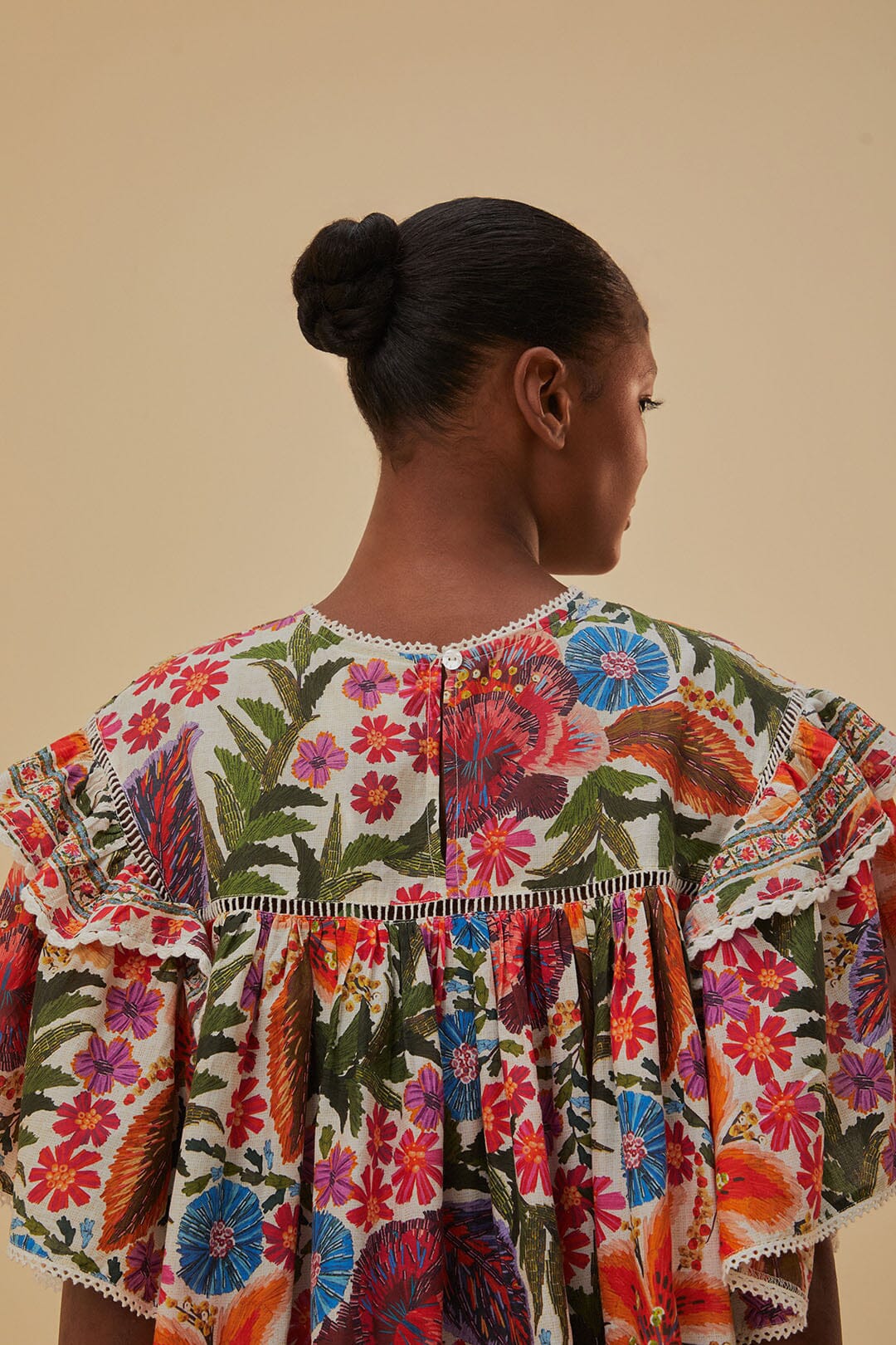 Farm Rio Off-White Tropical Yard Blouse