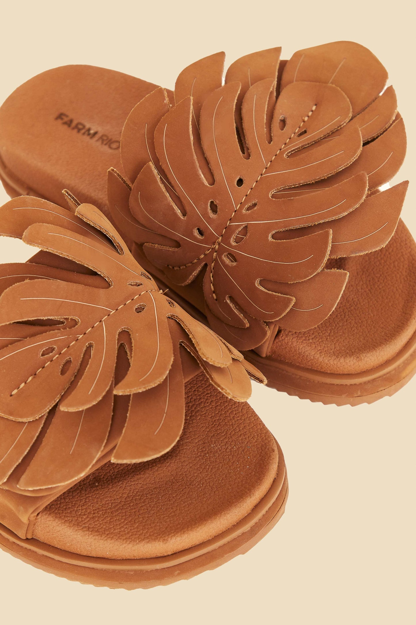 Farm Rio Caramel Monstera Anatomic Slide Sandal
