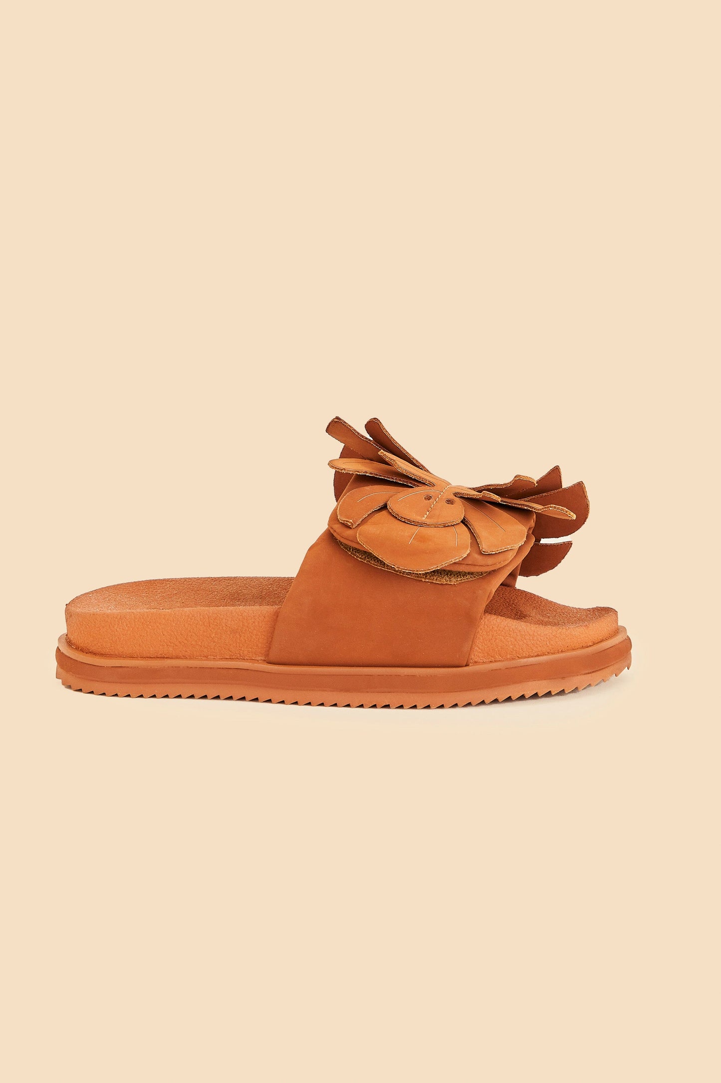 Farm Rio Caramel Monstera Anatomic Slide Sandal