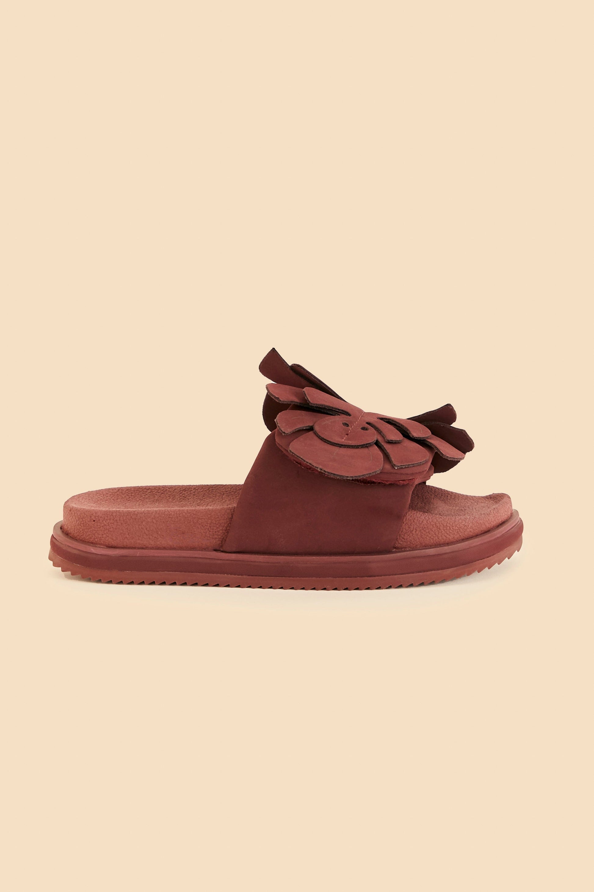 Farm Rio Wine Monstera Anatomic Slide Sandal