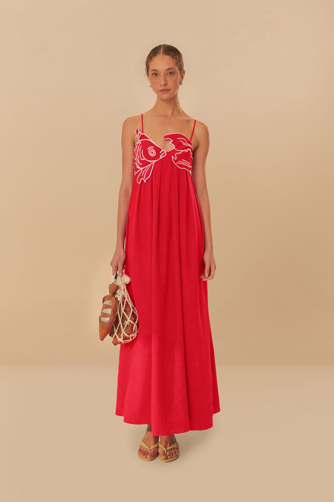  Red Fish Top Maxi Dress