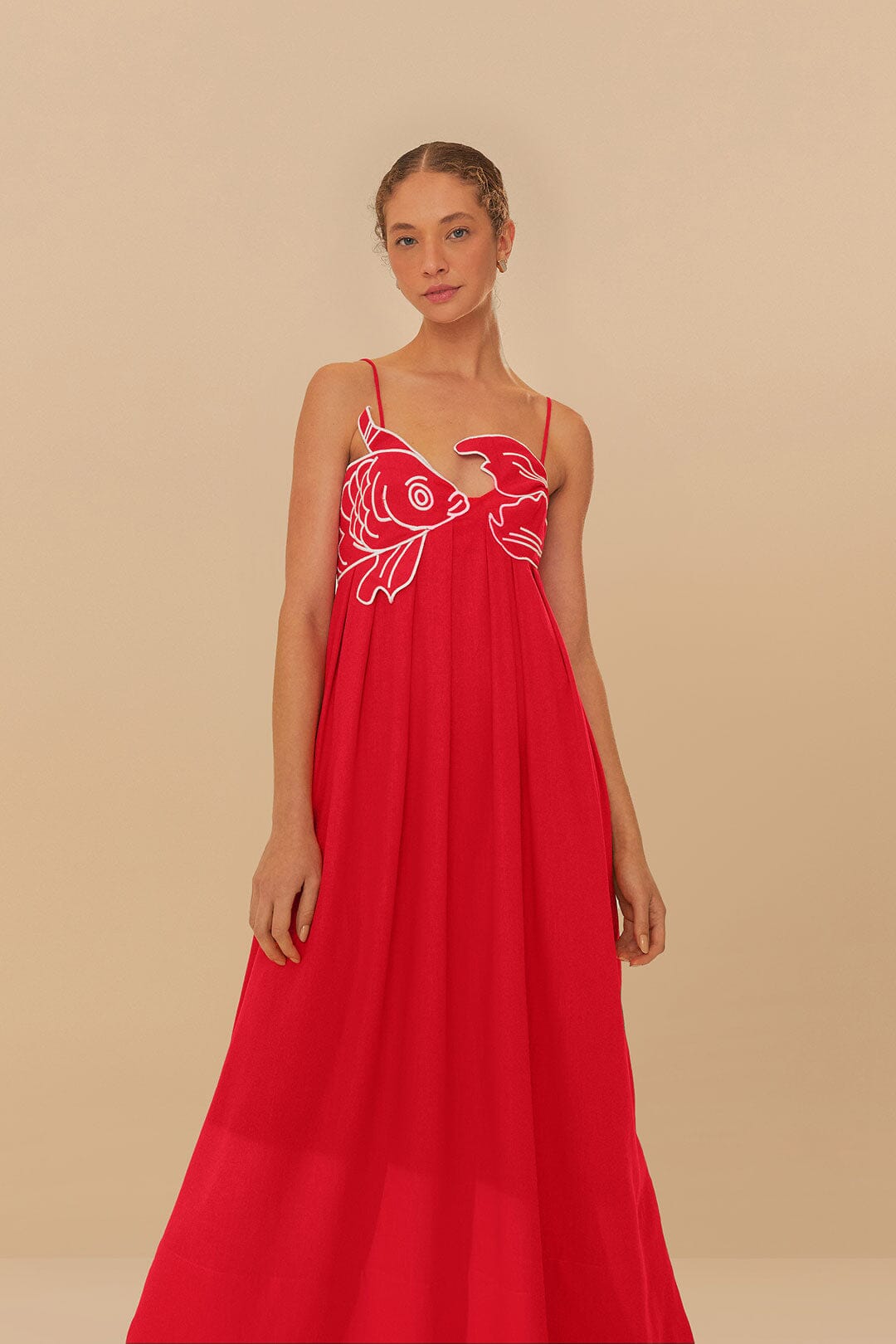  Red Fish Top Maxi Dress