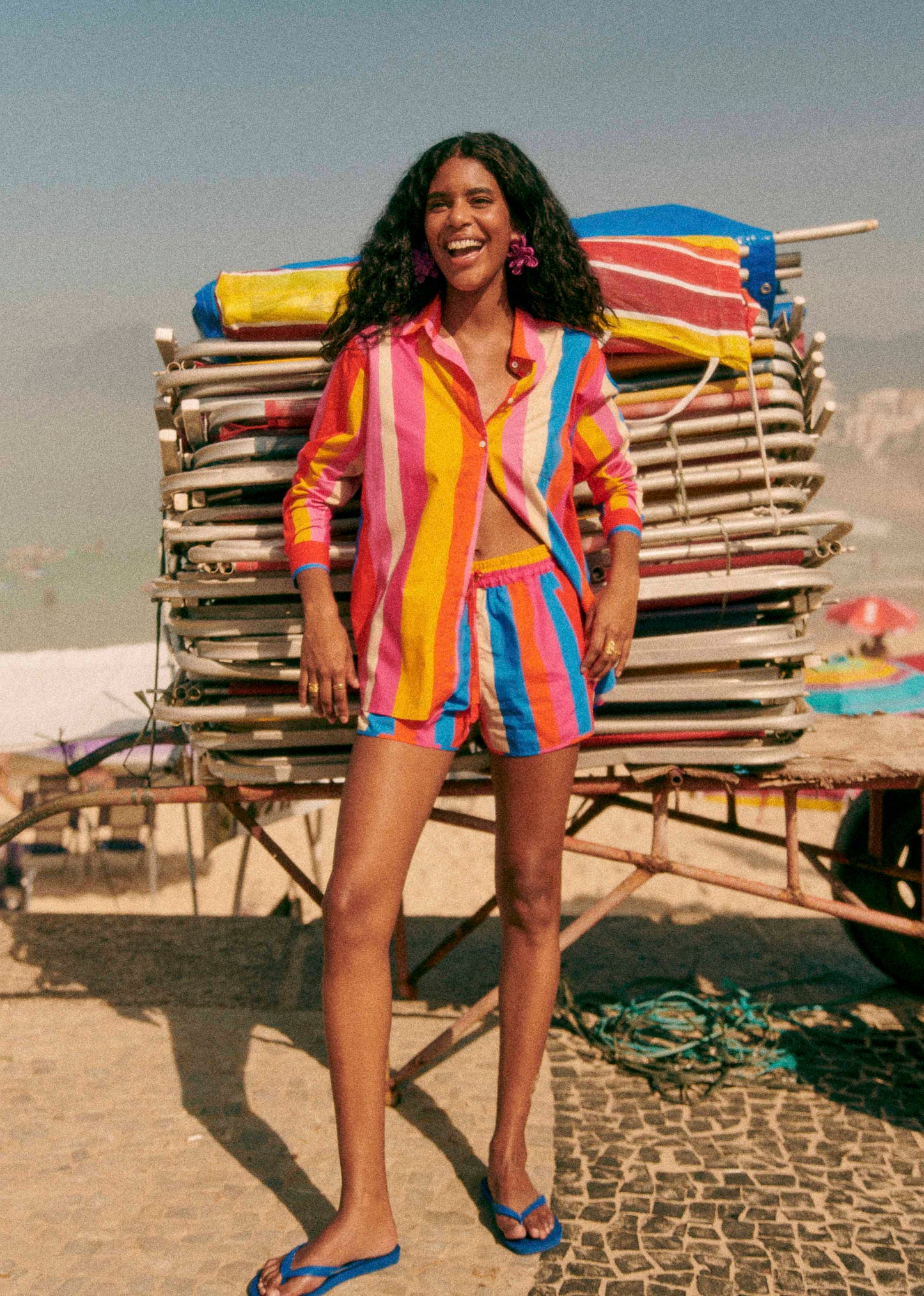 Farm Rio Carioca Stripes Multicolor Kurt Shorts