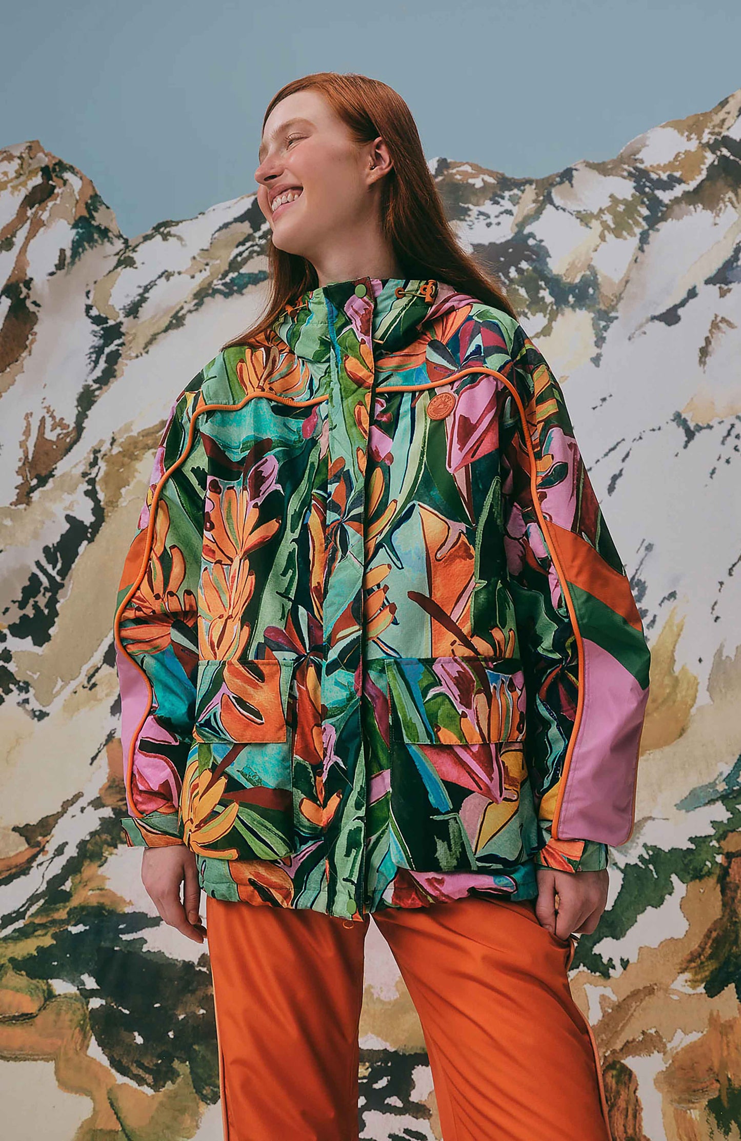  Multicolor Banana Leaves Ski Jacket