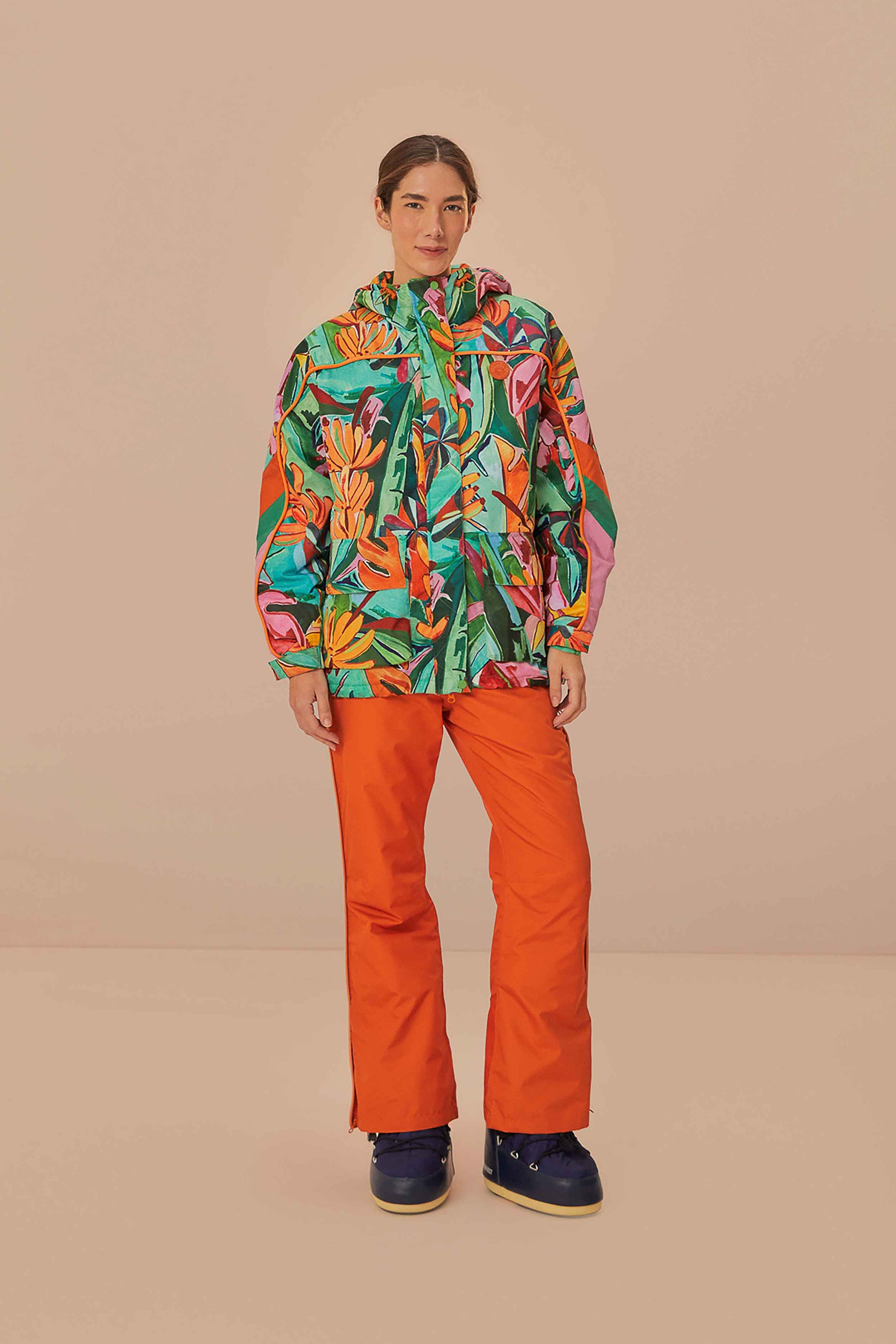  Multicolor Banana Leaves Ski Jacket
