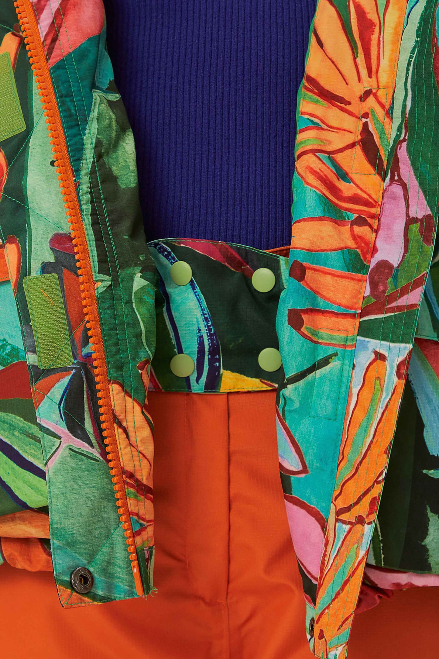  Multicolor Banana Leaves Ski Jacket