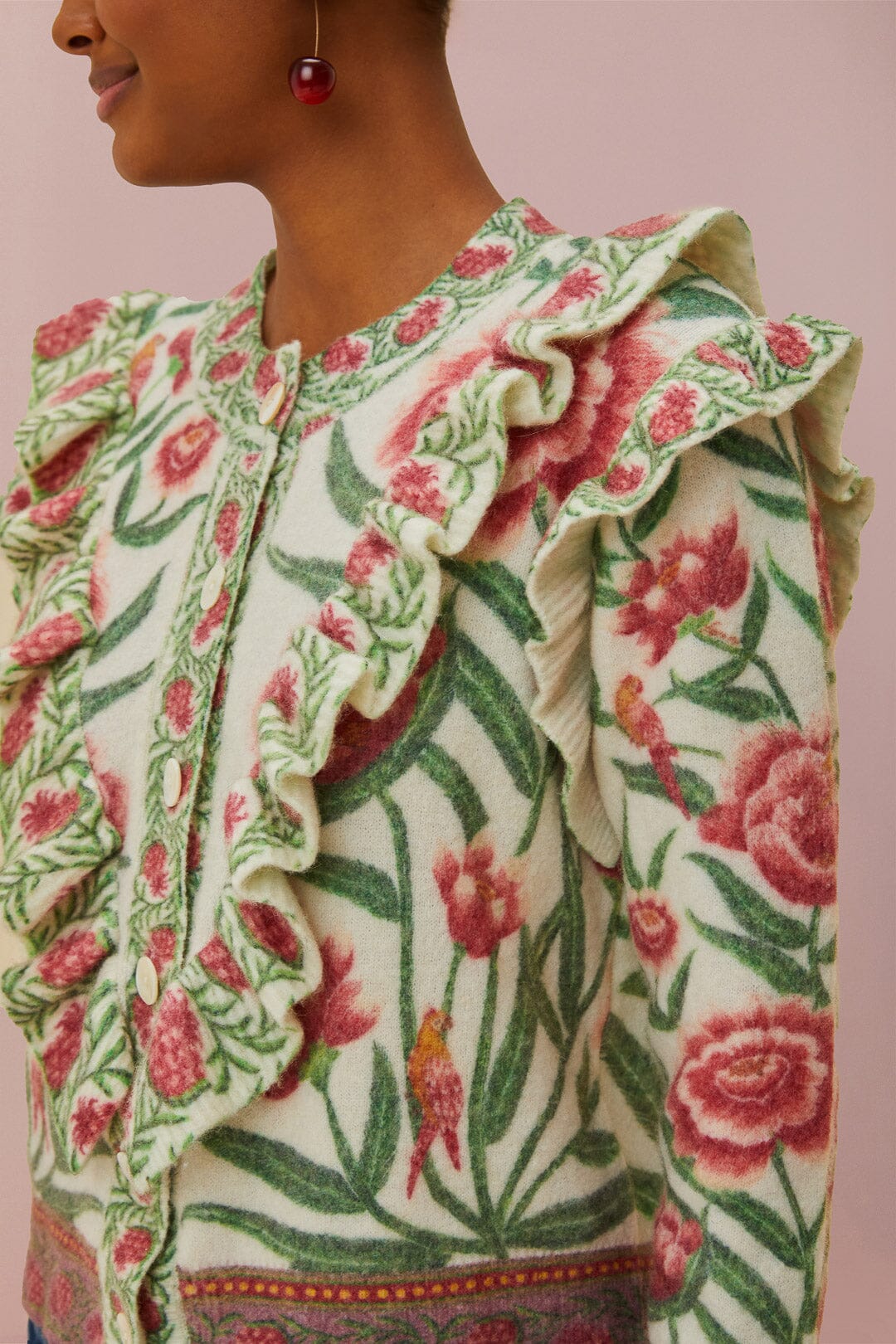  Cream Ainika Delicate Knit Cardigan
