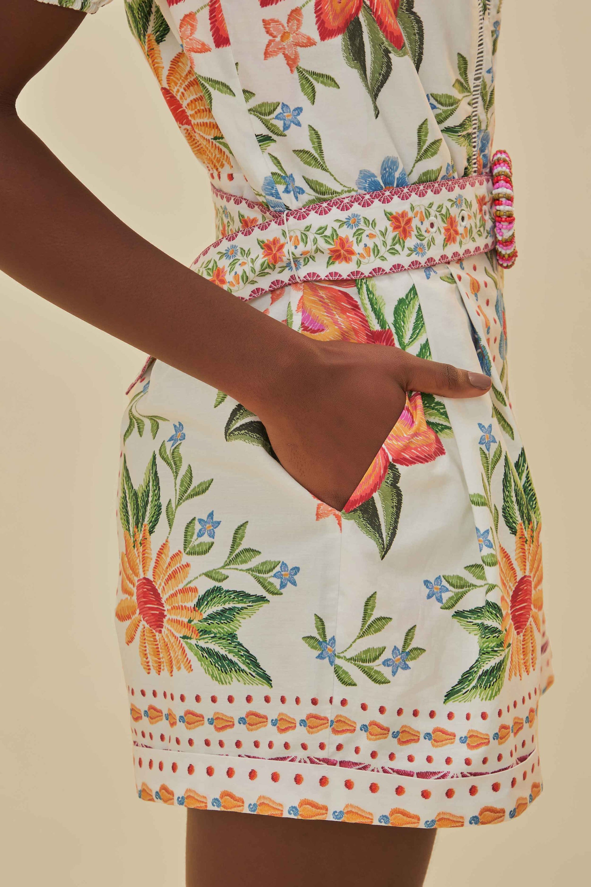  Off-White Bloom Garden LENZING™ ECOVERO™ Euroflax™ Romper