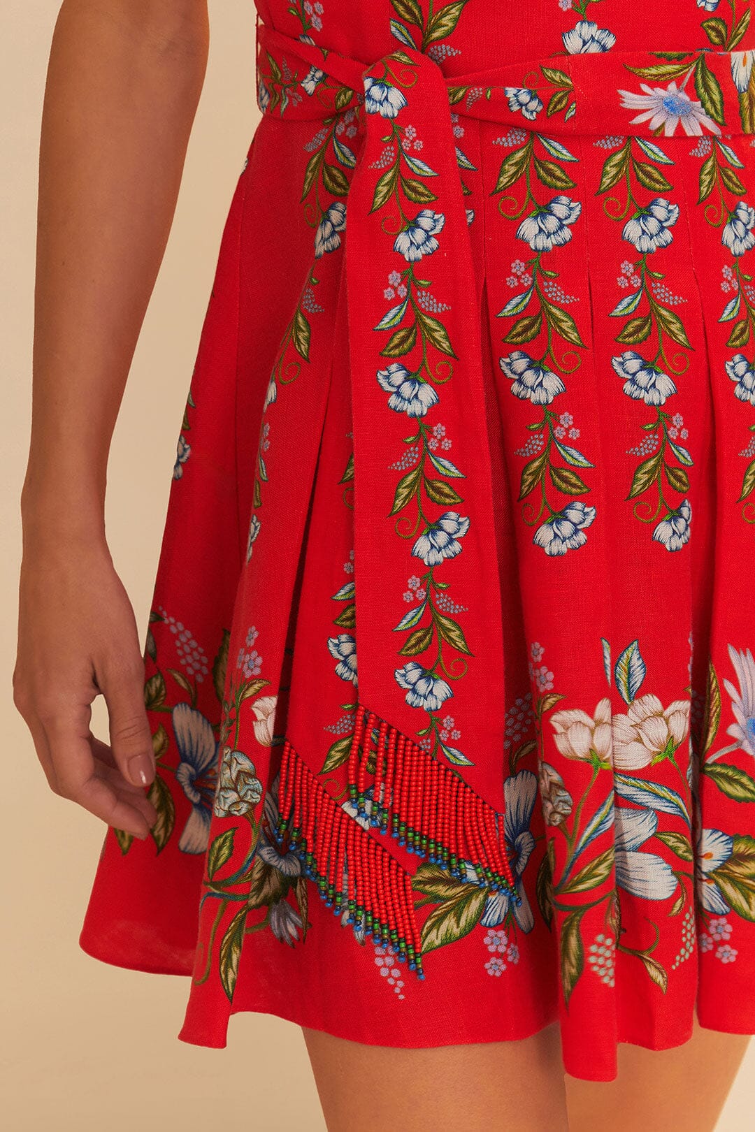  Red Sweet Bloom Bouquet LENZING™ ECOVERO™ Euroflax™ Mini Dress