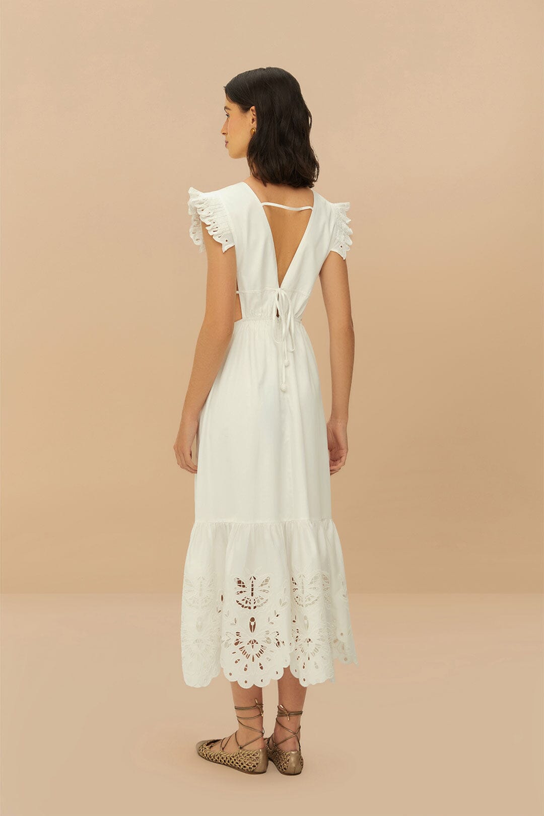  Off-White Butterfly Richelieu Midi Dress
