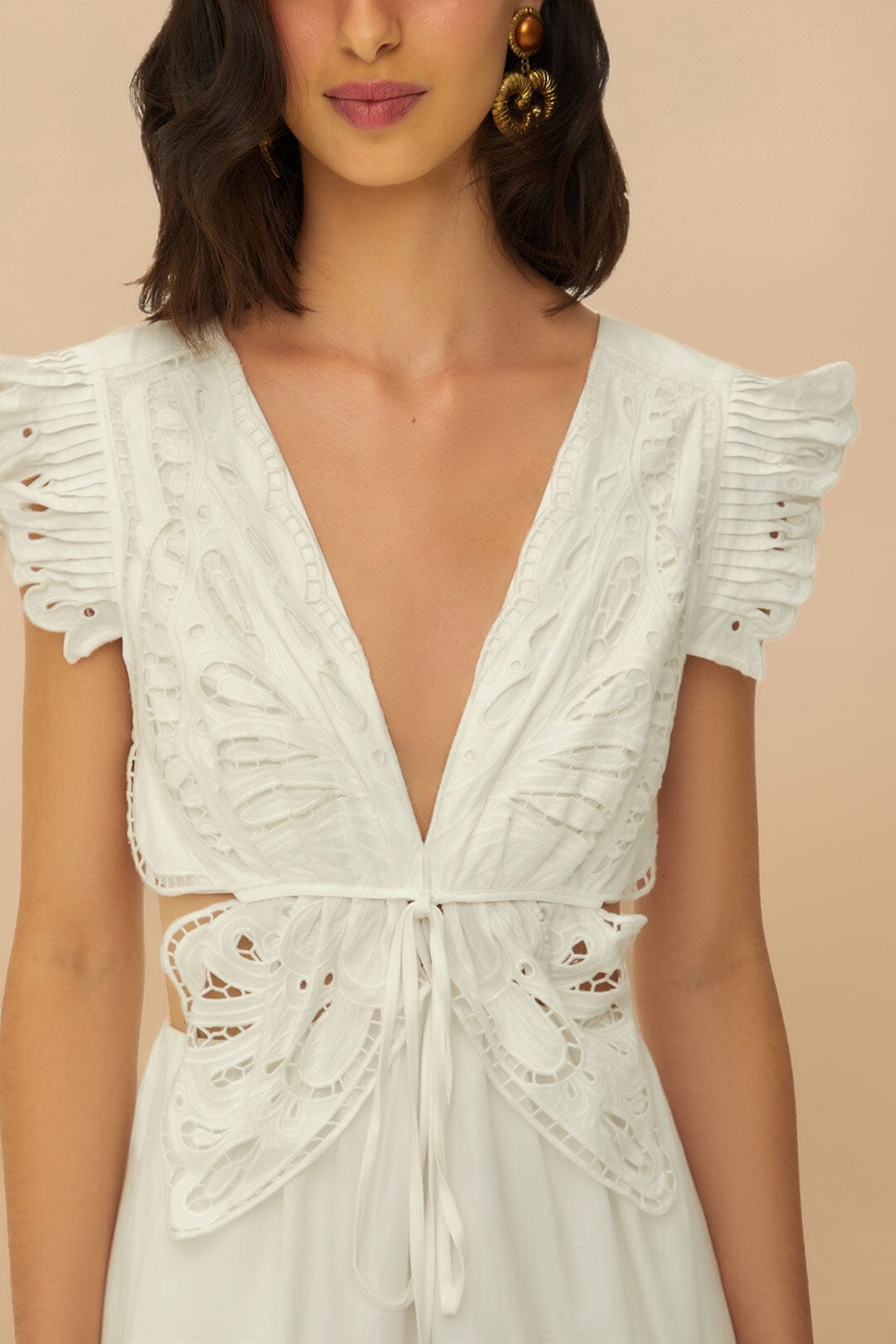  Off-White Butterfly Richelieu Midi Dress