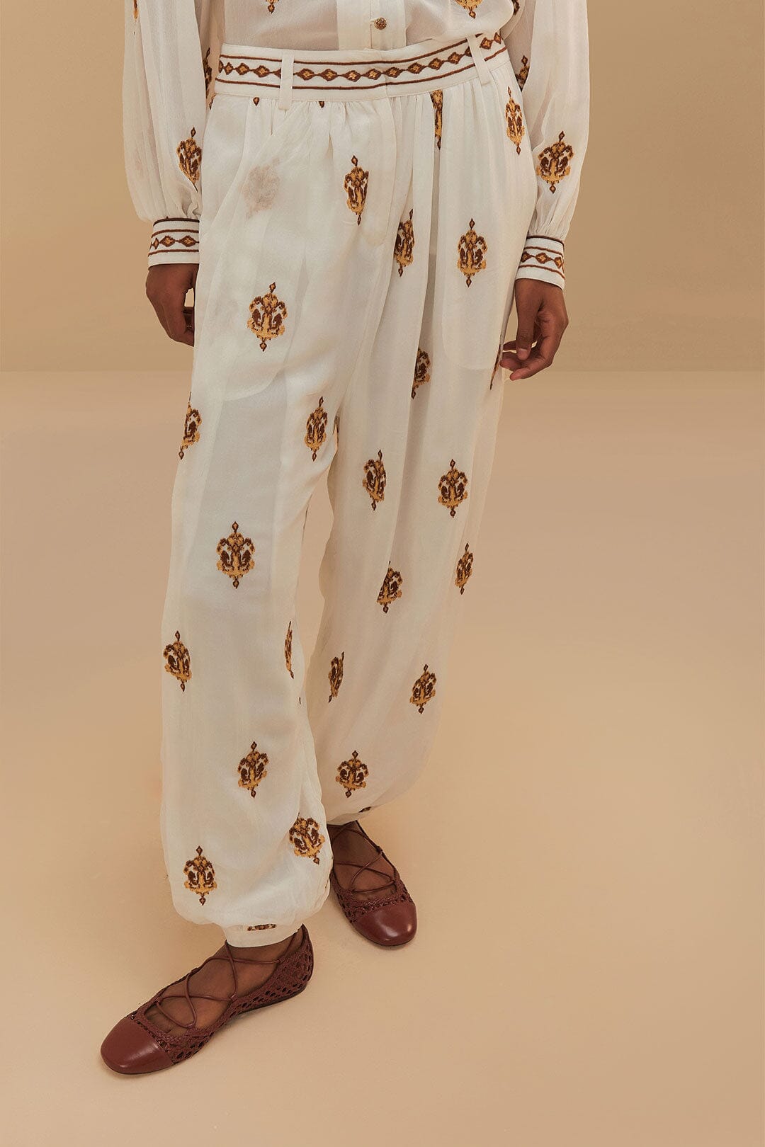  Off-White Anchor Tapestry Embroidered Pants