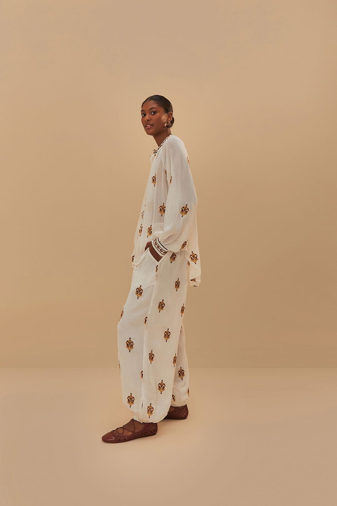  Off-White Anchor Tapestry Embroidered Pants