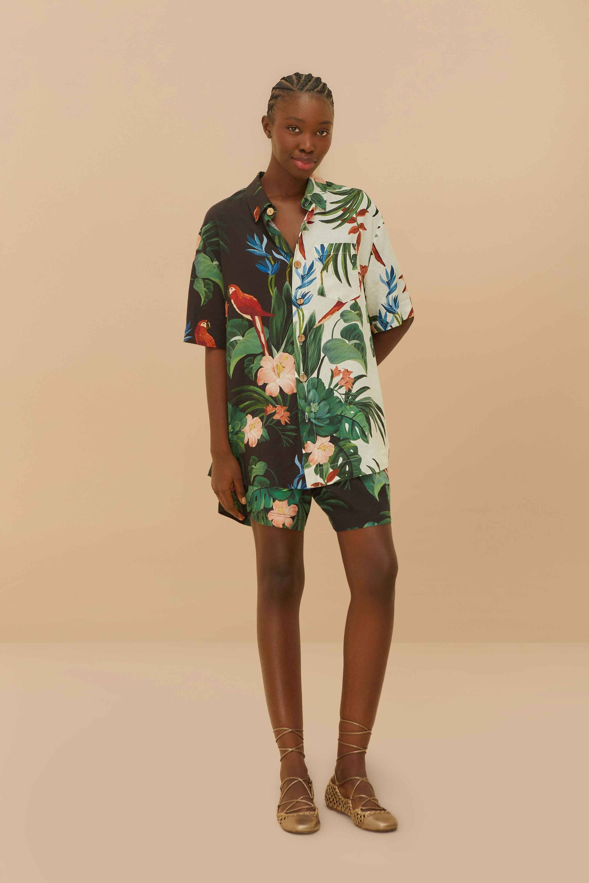  Black Midnight Macaw Fiesta LENZING™ ECOVERO™ Euroflax™ Shorts