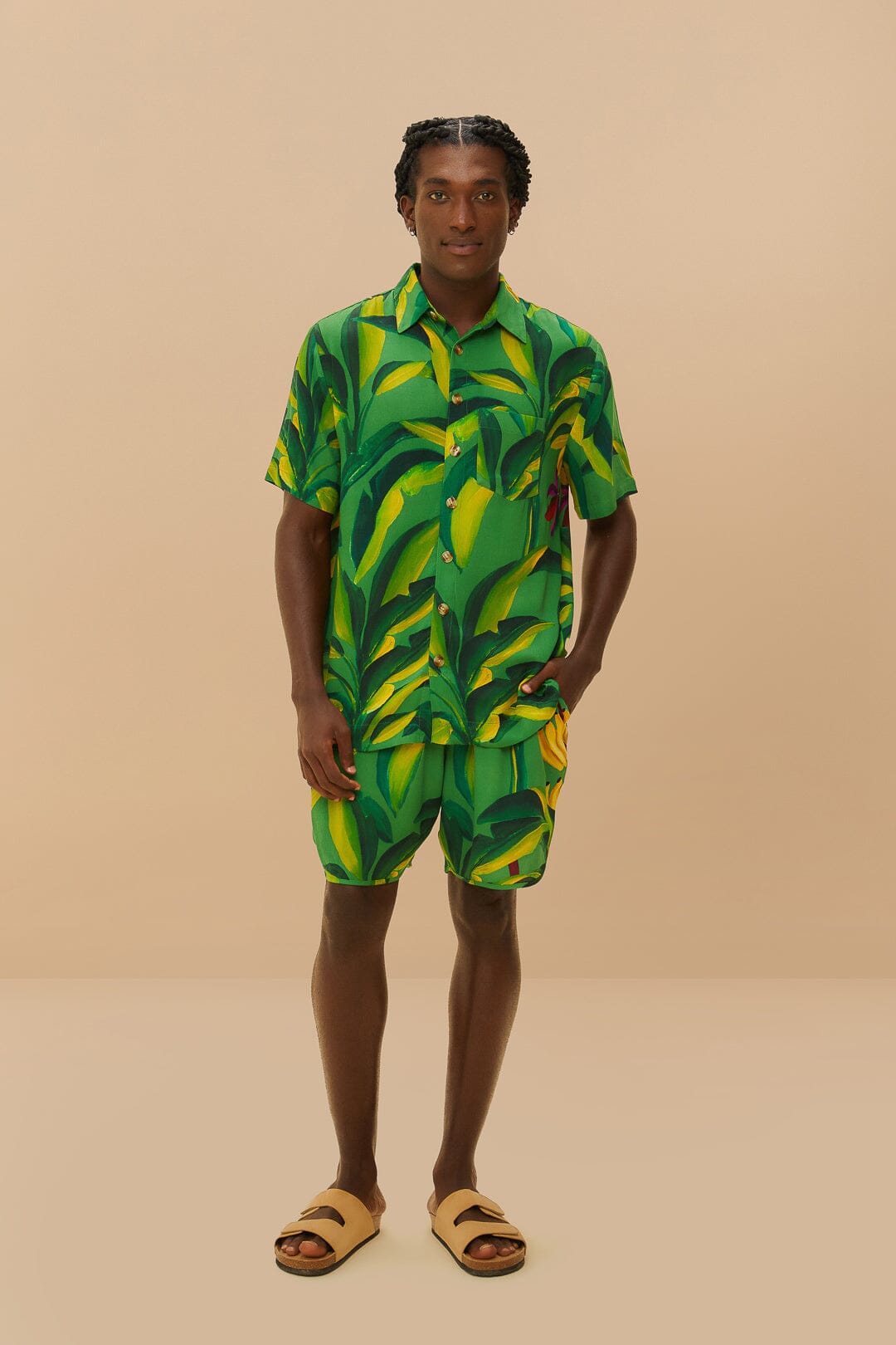  Green Banana Aquarela LENZING™ ECOVERO™ Viscose Shorts