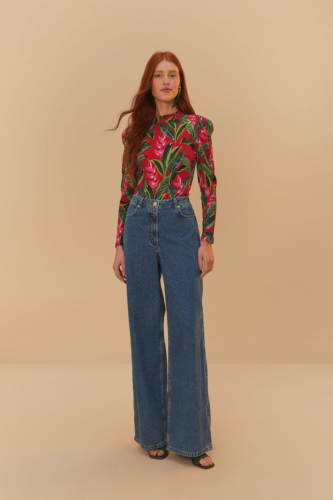  Denim High Waist Pants
