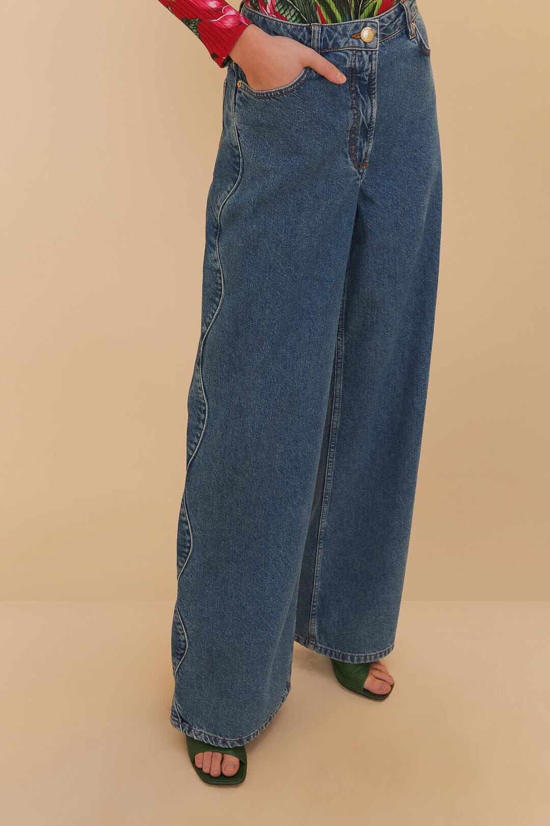  Denim High Waist Pants