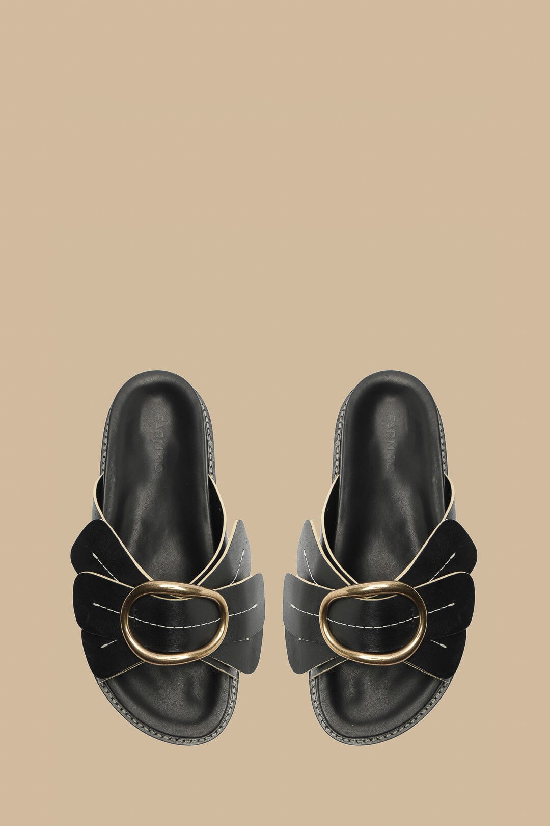 Farm Rio Black Daisy Slide Sandal