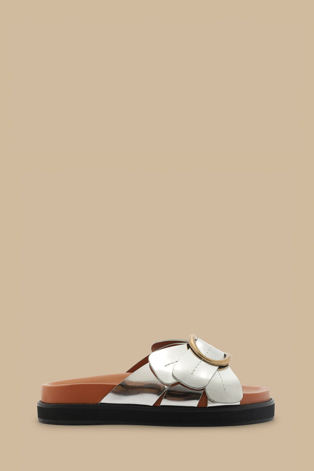 Farm Rio Silver Daisy Slide Sandal