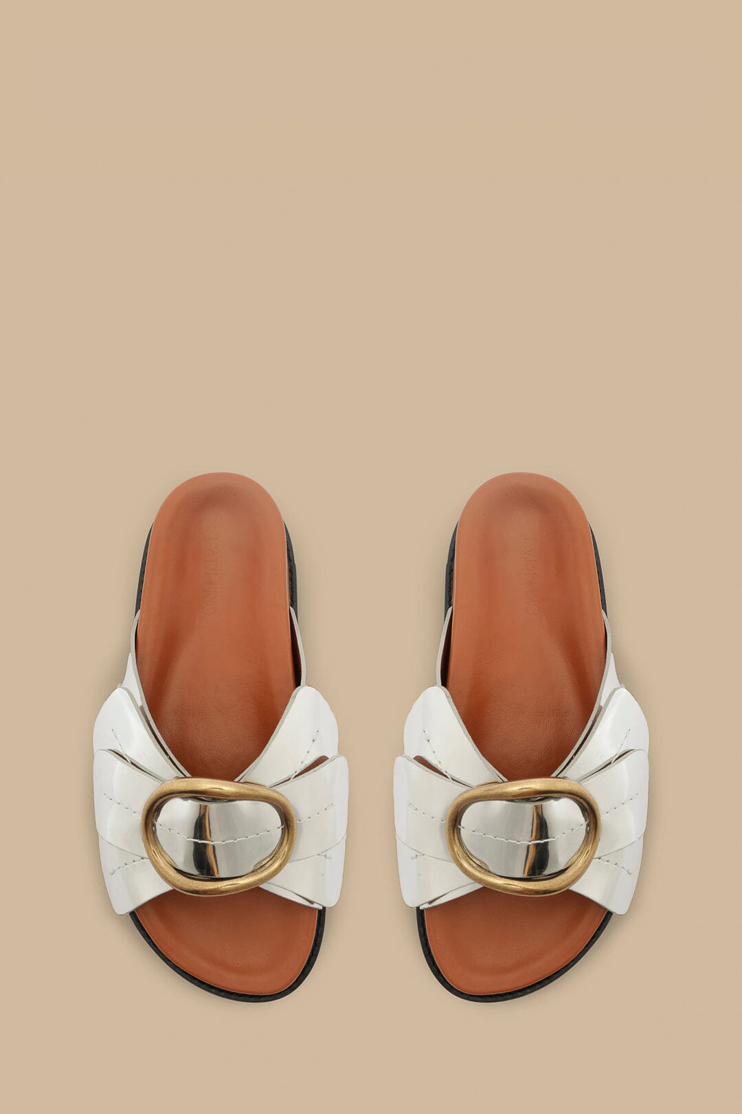 Farm Rio Silver Daisy Slide Sandal