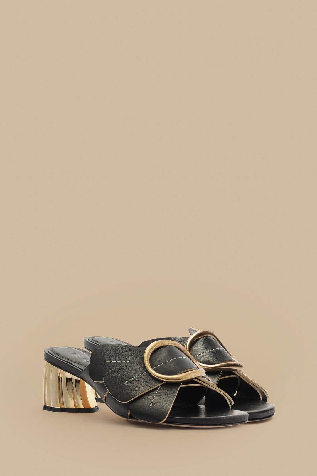 Farm Rio Black Daisy Heeled Mule
