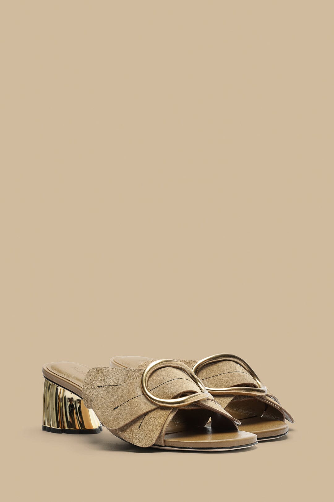 Farm Rio Taupe Daisy Heeled Mule