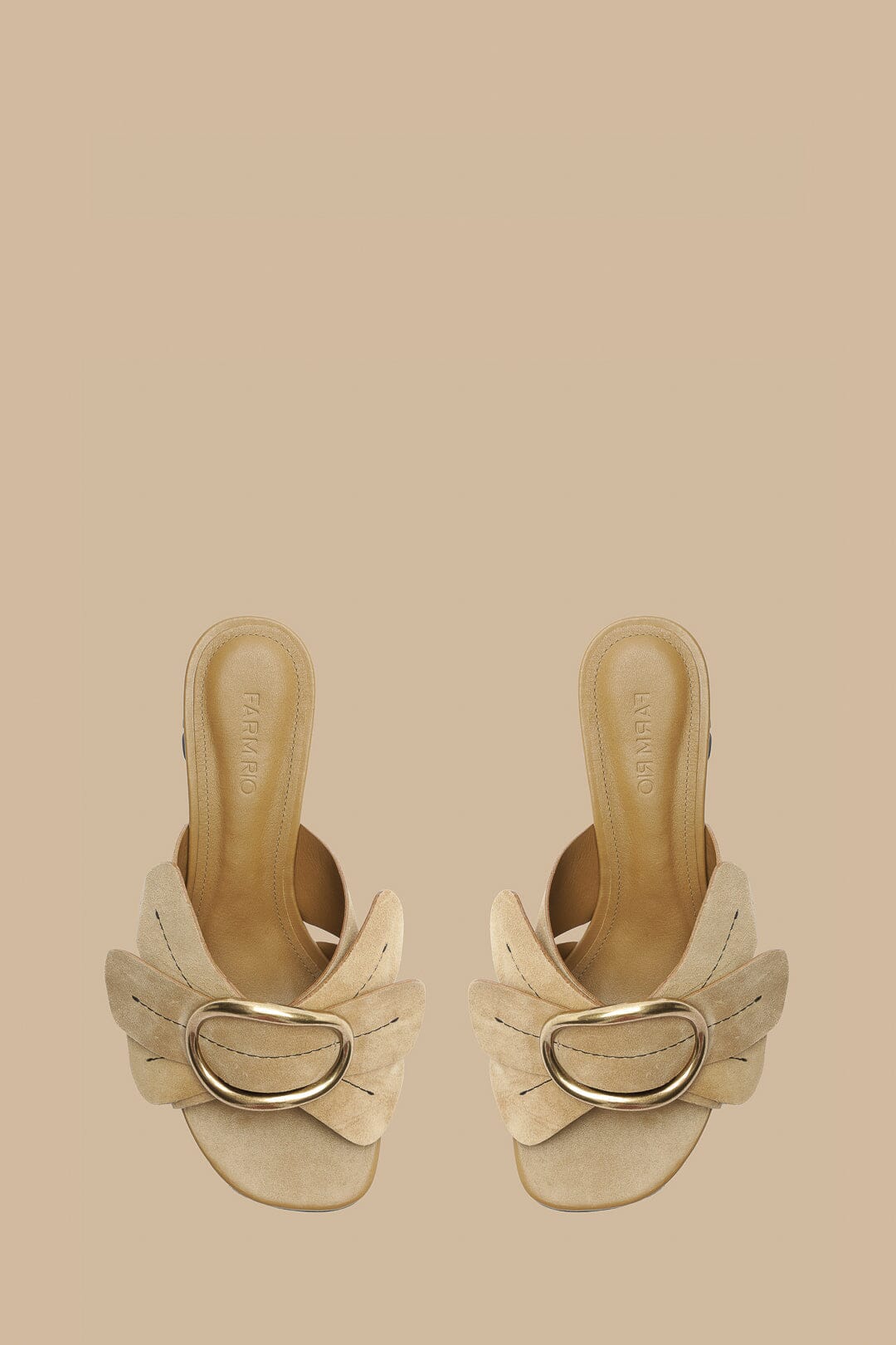 Farm Rio Taupe Daisy Heeled Mule