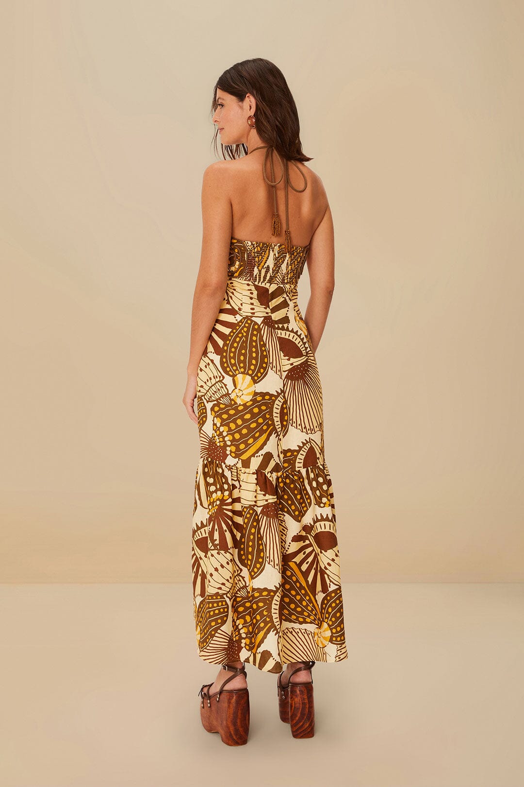 Sand Shell Mix Euroflax™ Premium Linen Maxi Dress