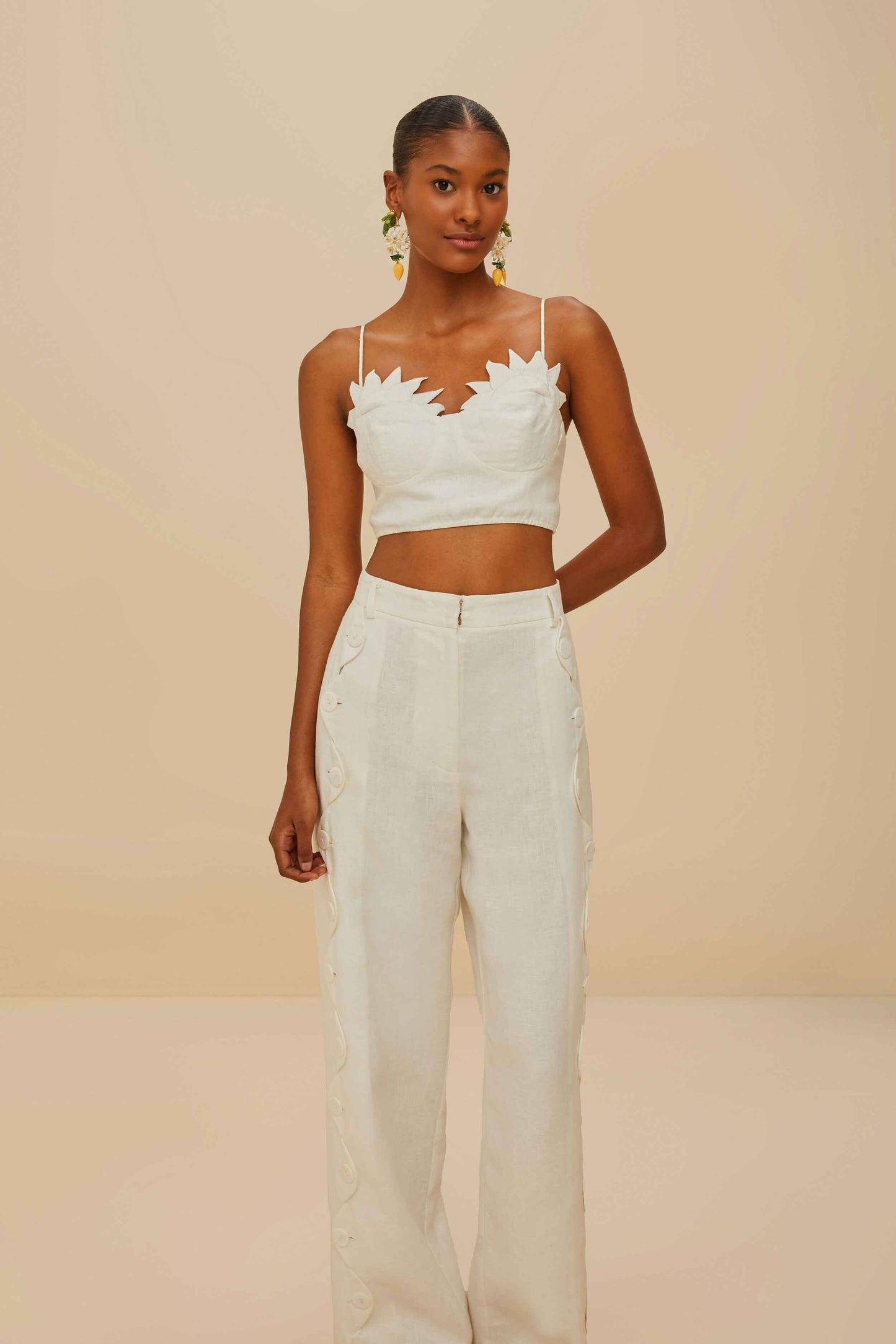  Off-White High Waisted Euroflax™ Premium Linen Pants