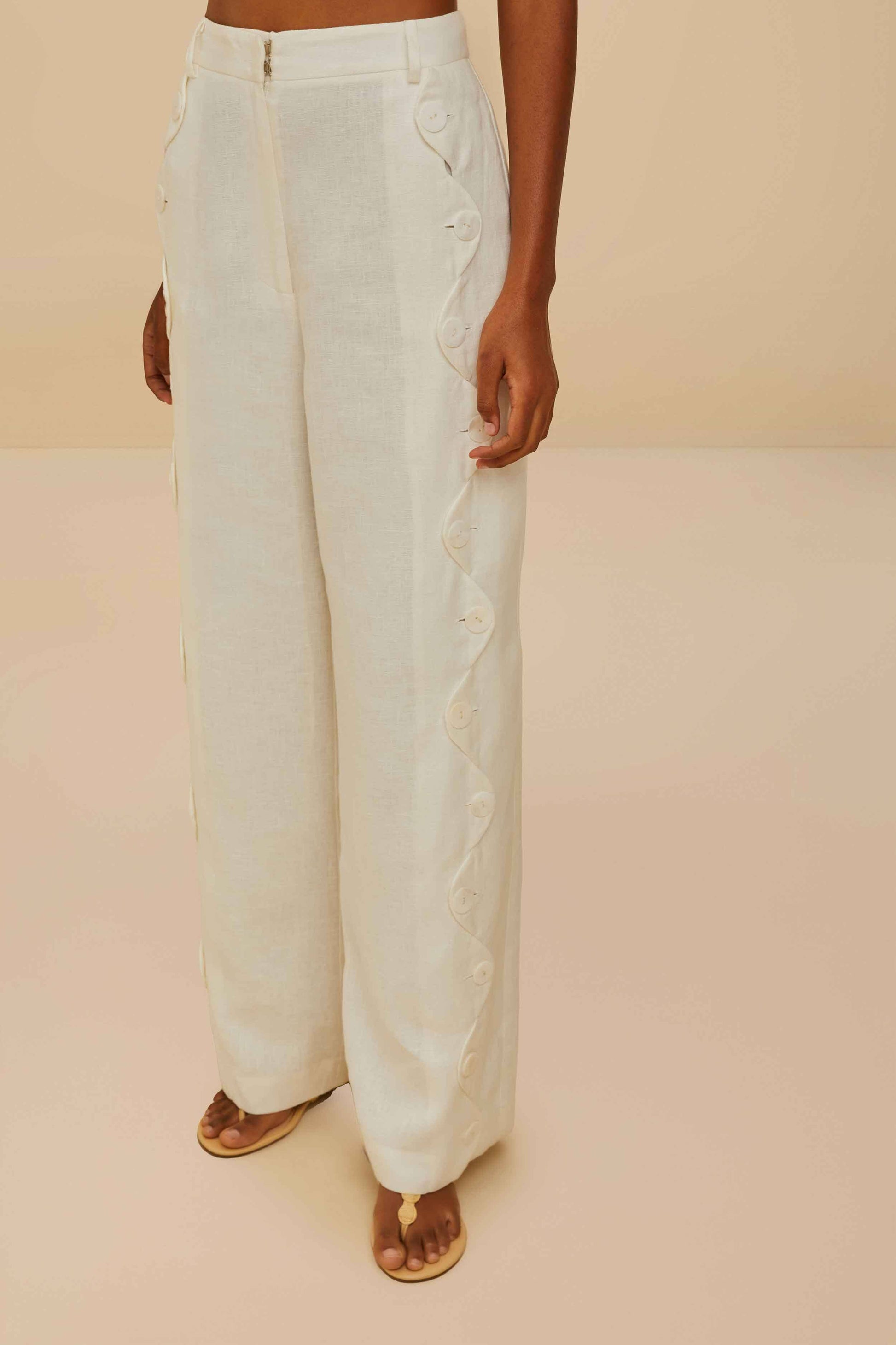  Off-White High Waisted Euroflax™ Premium Linen Pants
