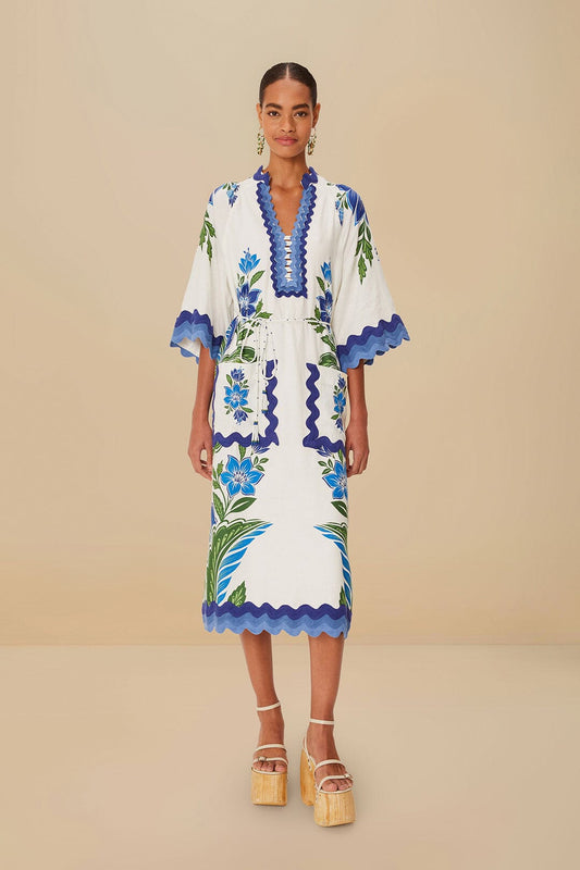  Off-White Tropicance Tunic LENZING™ ECOVERO™ Euroflax™ Midi Dress
